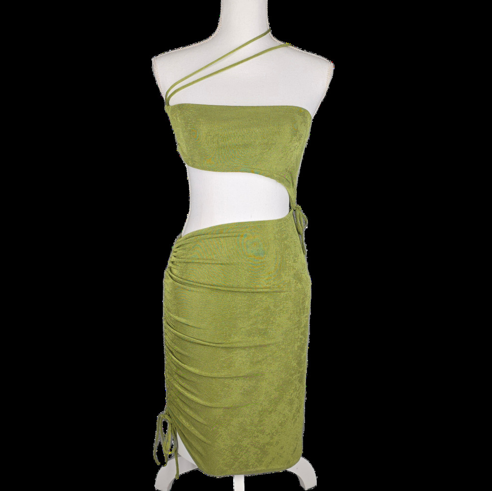 PRINCESS POLLY WOMEN'S IMELDA ONE‑SHOULDER CUTOUT MINI DRESS – US 4 – GREEN